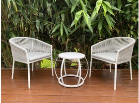 Gizella 3pc Balcony Setting with Purist Side Table 