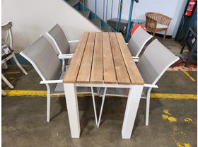 FLOORSTOCK SALE - Adele Table with Crudo Chairs 5pc Outdoor Dining Setting