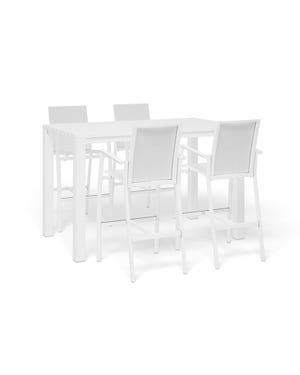 Adele Bar Table with Sevilla Bar Chairs- 5pc Outdoor Bar Setting