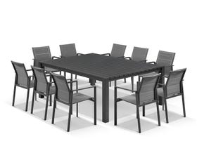 Adele Table with Meribel Chairs 11pc Outdoor Dining Setting