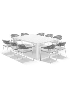 Adele Table with Nivala Chairs 11pc Outdoor Dining Setting