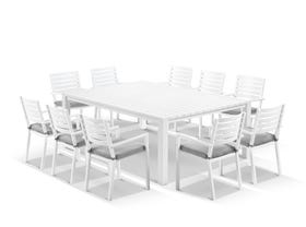 Adele Table with Mayfair Chairs 11pc Outdoor Dining Setting