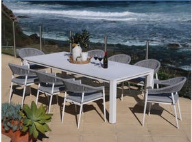 Adele Table with Nivala Chairs 9pc Outdoor Dining Setting