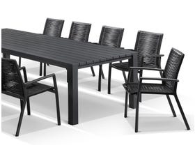 Adele table with Sevilla Rope Chairs 11pc Outdoor Dining Setting