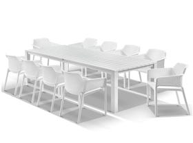 Adele Table with Bailey Chairs 11pc Outdoor Dining Setting