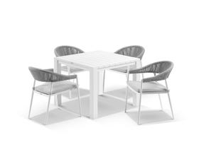 Adele table with Nivala Chairs 5pc Outdoor Dining Setting