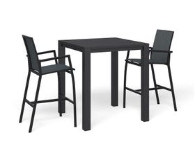 Adele Bar Table with Sevilla Bar Chairs- 3pc Outdoor Bar Setting