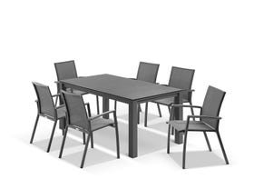 Adele Ceramic table with Sevilla Chairs 7pc Outdoor Dining Setting