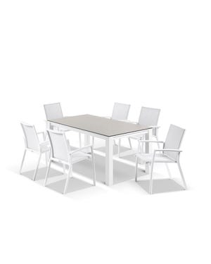 Adele Ceramic table with Sevilla Chairs 7pc Outdoor Dining Setting