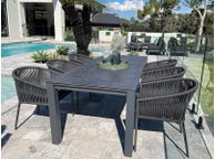 Adele Ceramic table with Gizella Chairs 7pc Outdoor Dining Setting