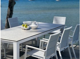Adele Ceramic table with Sevilla Padded Chairs 9pc Outdoor Dining Setting