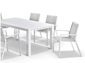 Adele table with Sevilla Rope Chairs 7pc Outdoor Dining Setting