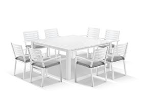 Adele Table With Mayfair Chairs 9pc Outdoor Dining Setting