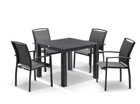 Adele table with Verde chairs  5pc Outdoor Setting