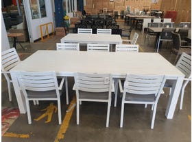 FLOORSTOCK SALE - Adele Table with Mayfair Chairs 9pc Outdoor Dining Setting