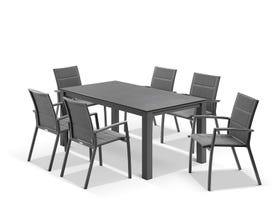 Adele Ceramic table with Sevilla Padded Chairs 7pc Outdoor Dining Setting