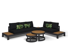 Aspen 5 Seater Outdoor Teak Platform Lounge Setting 