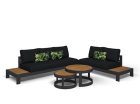 Aspen 5 Seater Outdoor Teak Platform Lounge Setting 