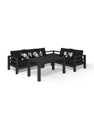 Aspen 5 Seater Low Dining -Charcoal / Sooty 