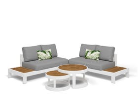 Aspen 4 Seater Outdoor Teak Platform Lounge Setting 