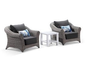 Versailles 3pc Outdoor Balcony Setting with Adele Side Table