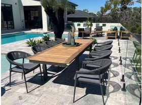Barcelona Extension Table with Nivala Chairs 9pc Outdoor Dining Setting
