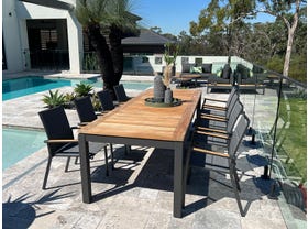 Barcelona Table with Sevilla Teak Chairs 9pc Outdoor Dining Setting