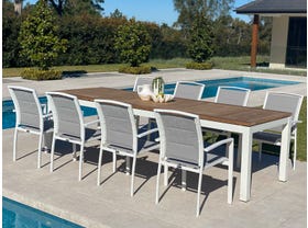 Barcelona Table with Verde Chairs 9pc Outdoor Dining Setting 