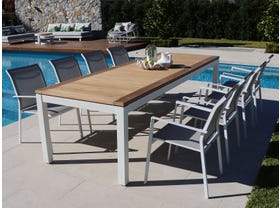 Barcelona Table with Crudo Chairs 9pc Outdoor Dining Setting 