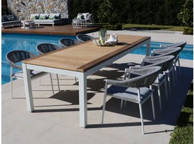 Barcelona Table with Nivala Chairs 9pc Outdoor Dining Setting 