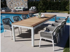 Barcelona Table with Serang Chairs 9pc Outdoor Dining Setting 