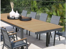 Barcelona Extension Table with Sevilla Teak Chairs 11pc Outdoor Dining Setting 