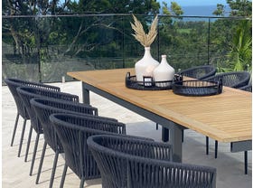 Barcelona Extension Table with Gizella Chairs 11pc Outdoor Dining Setting 