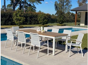 Barcelona Table with Sevilla Teak Chairs 9pc Outdoor Dining Setting 