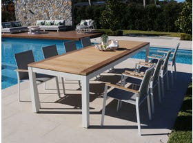 Barcelona Table with Triana Chairs 9pc Outdoor Dining Setting 