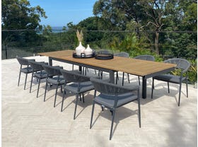 Barcelona Extension Table with Nivala Chairs 11pc Outdoor Dining Setting 