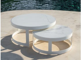 Burford Ceramic Round Coffee Table Set 