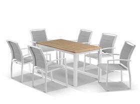 Corfu Table with Verde Chairs 7pc Outdoor Dining Setting