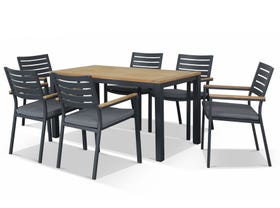 Corfu table with Astra chairs 7pc Outdoor Teak Setting  