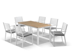 Corfu Table with Mayfair Chairs 7pc Outdoor Dining Setting