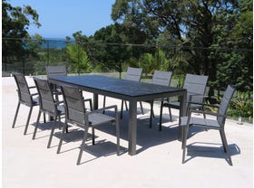 Danli Ceramic Table with Sevilla Padded  Chairs 9pc Outdoor Dining Setting