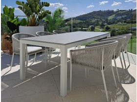 Danli Ceramic Table with Gizella Dining Chairs 7pc Outdoor Dining Setting