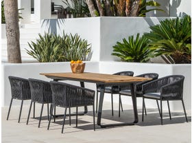 Elko Table with Gizella Chairs 7pc Outdoor Dining Setting 