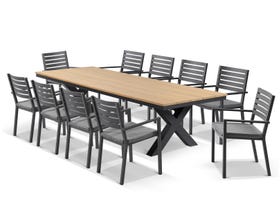 Fox Table with Mayfair Chairs 11pc Outdoor Dining Setting 