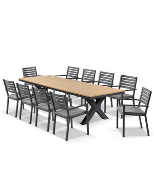 Fox Table with Mayfair Chairs 11pc Outdoor Dining Setting 