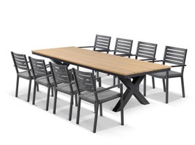 Fox Table with Mayfair Chairs 9pc Outdoor Dining Setting 