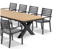 Fox Table with Mayfair Chairs 9pc Outdoor Dining Setting 