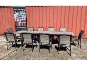 FLOOR STOCK SALE - Mona Extension Table with Verde Chairs 11pc Outdoor Dining Setting