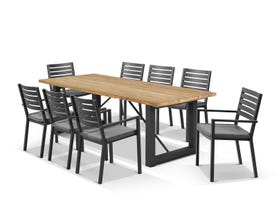 Laguna Table with Mayfair Chairs 9pc Outdoor Dining Setting 