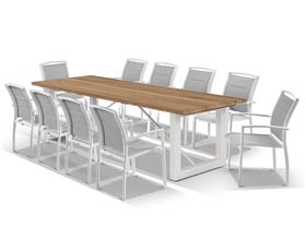 Laguna Table with Verde Chairs 11pc Outdoor Dining Setting 